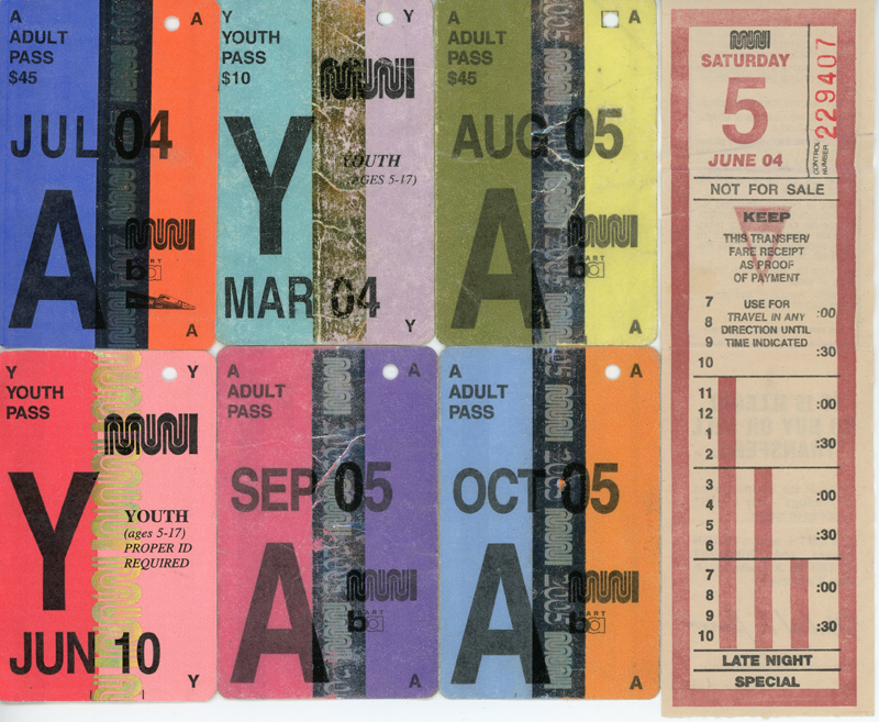 My Myspace user name was “Mel on the 71” a nod to the 71-Haight I rode on the regular. That transfer was from the day I graduated high school. Notice that a FastPass was $45 in 2004 – it’s $86 now.