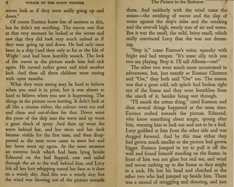 C.S. Lewis, Voyage of the Dawn Treader, Collier Books, 1970. Digitization courtesy of the Internet Archive.