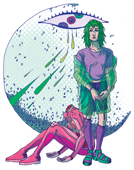 Cover art for Psycho Nymph Exile by Sloane. Courtesy Porpentine.