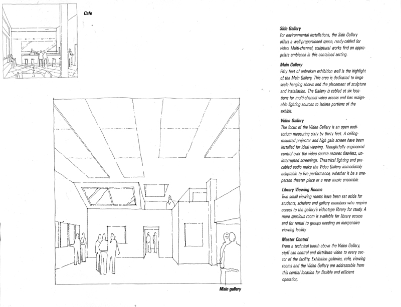 An interior page from the architectural prospectus, 1986.