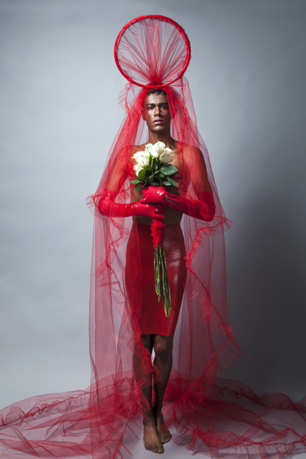 Alan Balthazar as the title character of Pepe Romero’s Fancy Lupe. Photo by Sergio Orospe; wardrobe by Sanchez Kane; styling by Nayeli De Alba; makeup by Adrián González.