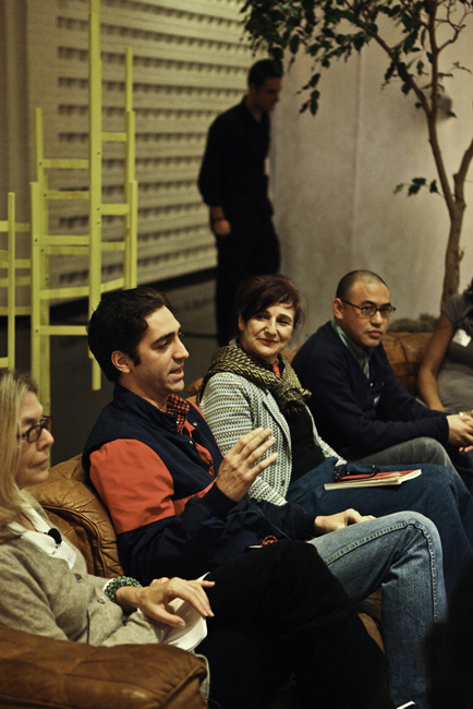 (From left to right) Lucinda Barnes, Nate Boyce, Margaret Tedesco, George Chen. Photo by Laura Flippen.