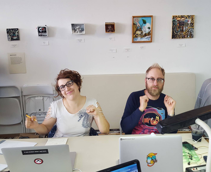 Cartoonists at work on 24-Hour Comics Day, October 7, 2017. Photo by Leef Smith.