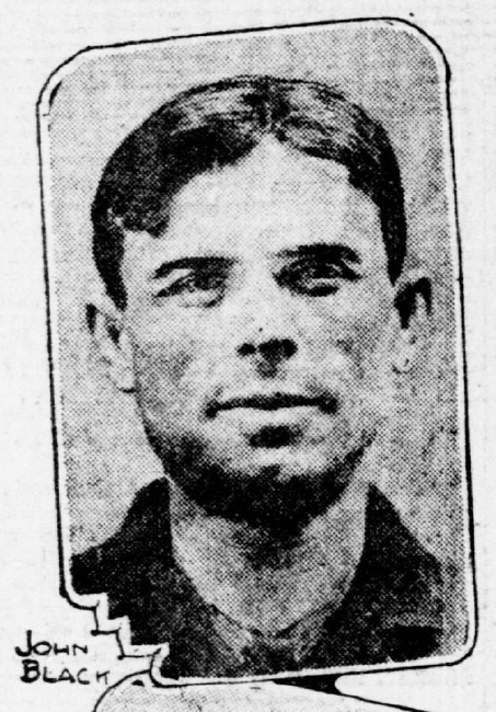 Jack Black's mugshot from the January 5, 1912 edition of the San Francisco Call.