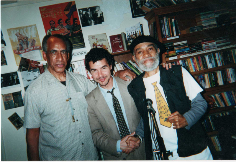 John Tchicai, Justin Desmangles, and Ted Joans in San Francisco, 2001. Photo by Elz Cuya Jones.
