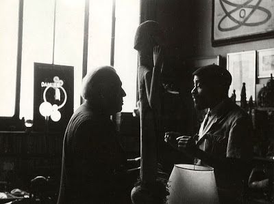 André Breton and Ted Joans in Breton’s Paris apartment, photographer unknown.