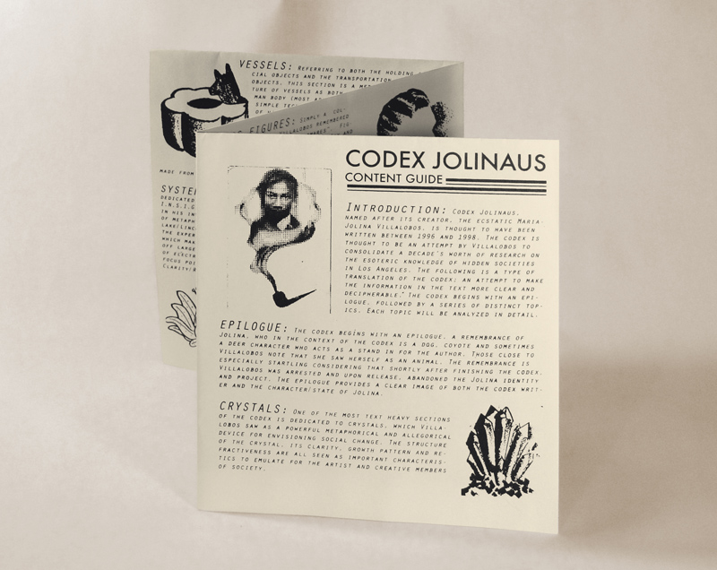 Arturo Ernesto Romo, Codex Jolinaus. Included in the 2009 solo exhibit Holy Jolina! at Tropico de Nopal Gallery, Los Angeles.