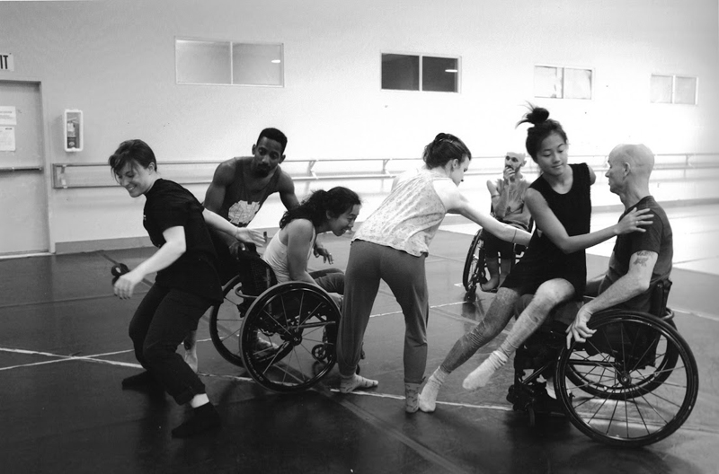 AXIS Dance Company: Liv Schaffer, James Bowen, Carina Ho, Julie Crothers, Marc Brew (back), Lani Dickinson, Dwayne Scheuneman. Photo: Misako Akimoto.