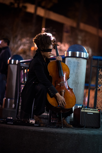 Simone Bailey performs Sway, Clench, Release (Requiem No. 415) at the 16th St. Plaza in the Mission on February 24, 2018. Photo: Hillary Goidell.