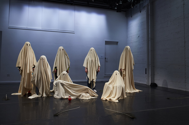 Upstanding Others at the CounterPulse Festival with Megan Young, jose e abad and Zulfikar Ali Bhutto, Tara Pandeya, Saulaman Schlegal, Nina Gasteva, Olga Tsvetkova, and Sasha Portyannikova. Photo: Alex Girard.