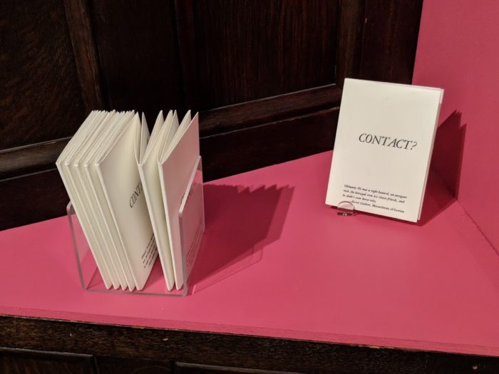 "Contact" Installation Books in close-up