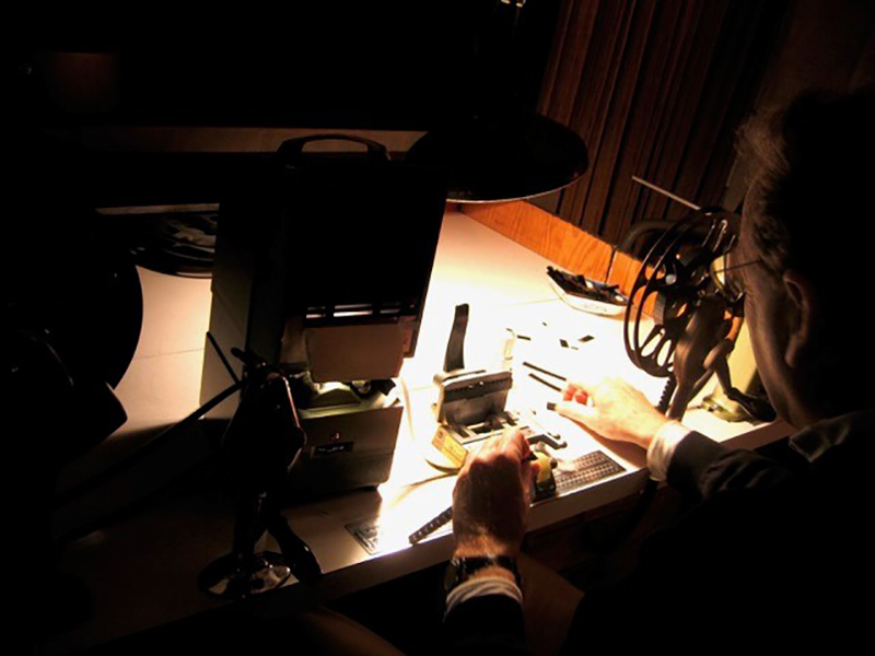 Dorsky at his editing desk. Photo: Amy Trachtenberg.