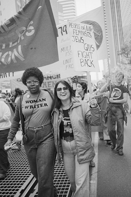 JEB (Joan E. Biren), Gabrielle Union and Merle Woo, SF Pride, 1980. © 2018 JEB (Joan E. Biren).