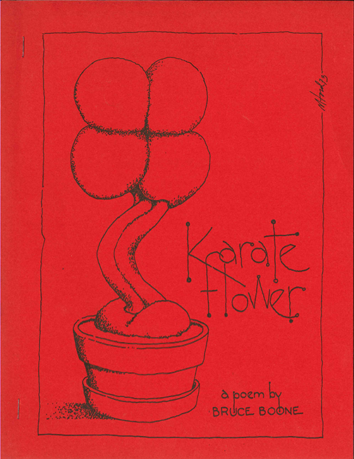 First edition of Karate Flower, cover by Michael Ford; Hoddypoll Press, 1973.