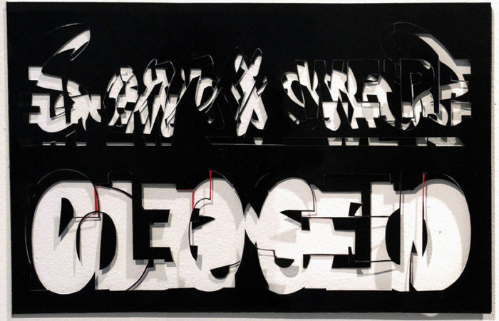 Sarah Kabot, Open Closed, Closed Open, 2009; plastic signs; 8.5 x 11 in.