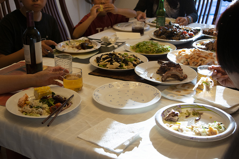A July 4 dinner at the author’s parents’ home in Fremont, California.