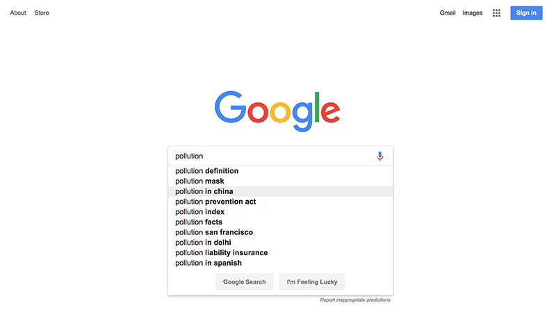 China as metonym, via Google Search. (Search conducted on September 6, 2018.)