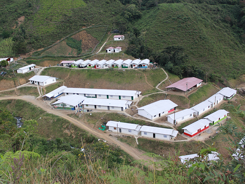 Temporary housing for the ex-combatants in the ETCR Román Ruiz. Photo credit: Communications team of the ETCR Román Ruiz.