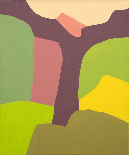 Etel Adnan, Untitled, 2018; oil on canvas, 22 13/16 x 19 5/16 in. (58 x 49 cm.); The Fund for Contemporary Art. Etel Adnan, Untitled, 2018