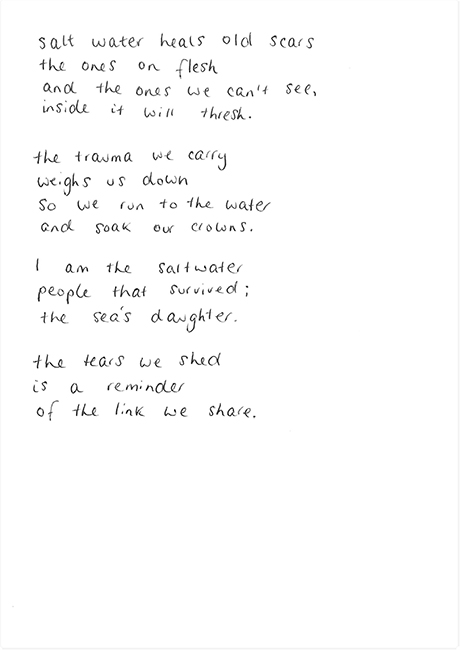 Poem by Maya Hodge, 2019.