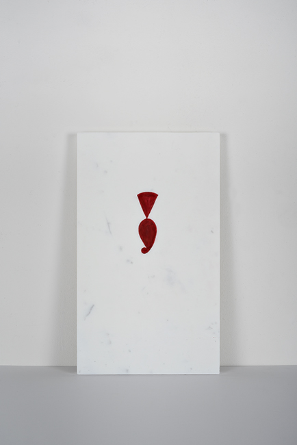 Léonie Guyer, Untitled, no. 103, 2018; oil on incised marble. Photo: Phillip Maisel.