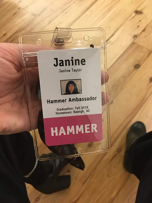 Name tag with a pseudonym chosen during orientation. Photo: Dorothy Dubrule.