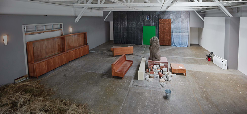 Abbas Akhavan, cast for a folly, 2019; installation view, CCA Wattis Institute; Courtesy of the artist; Catriona Jeffries, Vancouver; and The Third Line, Dubai; Photo: Johnna Arnold.