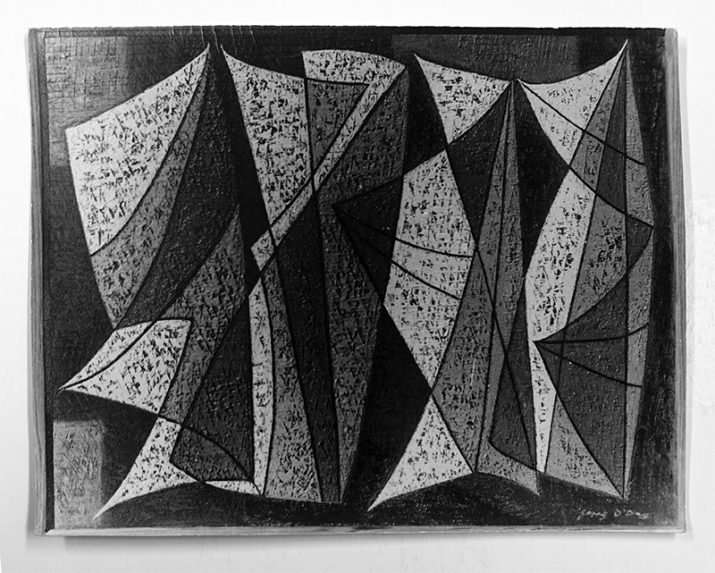 Untitled oil painting by O’Day. B&W of color work, circa late forties, early fifties. From the Dave Lemon and Jerry O’Day collection.