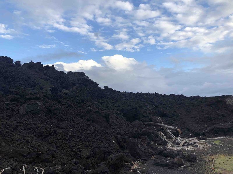 Lava from Fissure 8, Isaac Hale Beach Park, Pohoiki, Hawaii, CA.