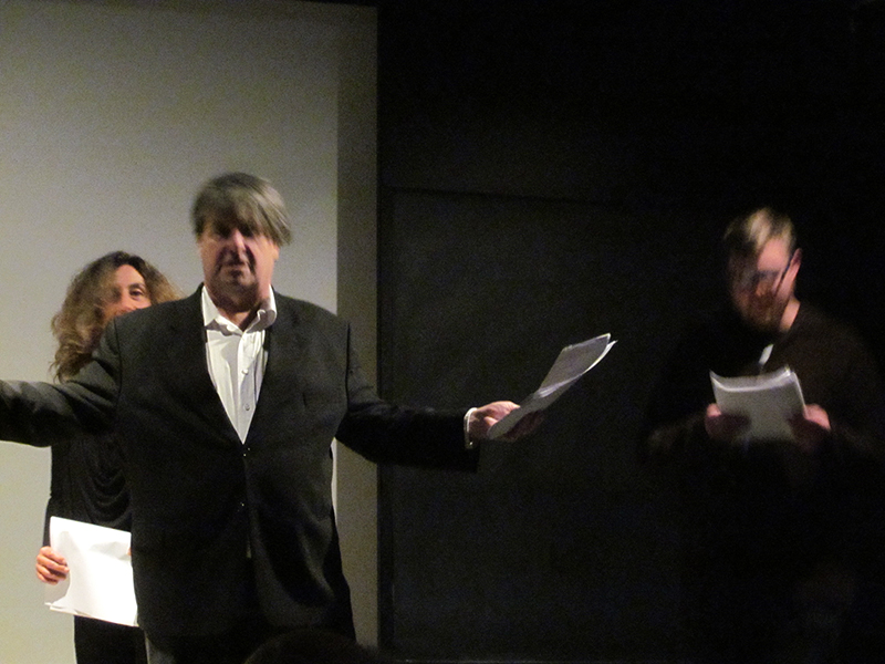 Kevin, Stacy Doris and I performing in a Poets Theater play in 2007. Photo: Alli Warren.