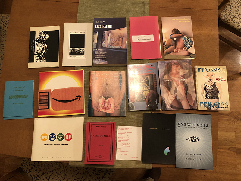 My collection of Kevin's books.