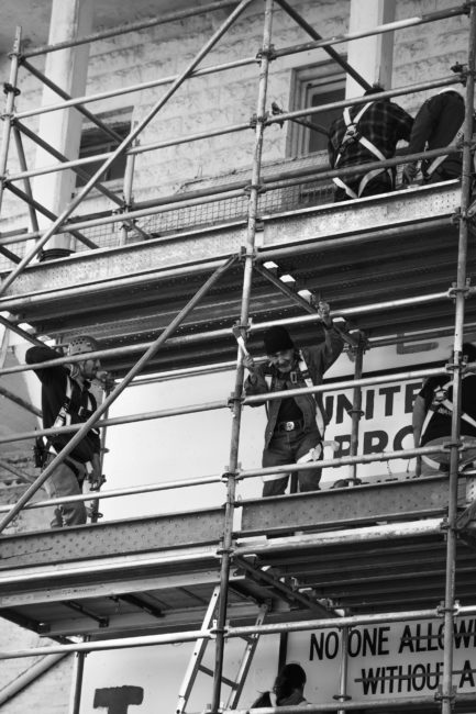 Eloy Martinez restores political artwork painted 50 years ago on Alcatraz in 1969.