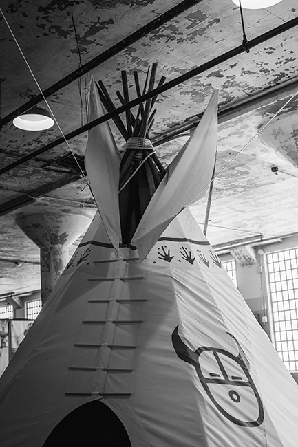 A teepee on Alcatraz Island, part of the fiftieth anniversary commemoration of the Occupation on November 20, 2019. Photo: Joey Montoya.
