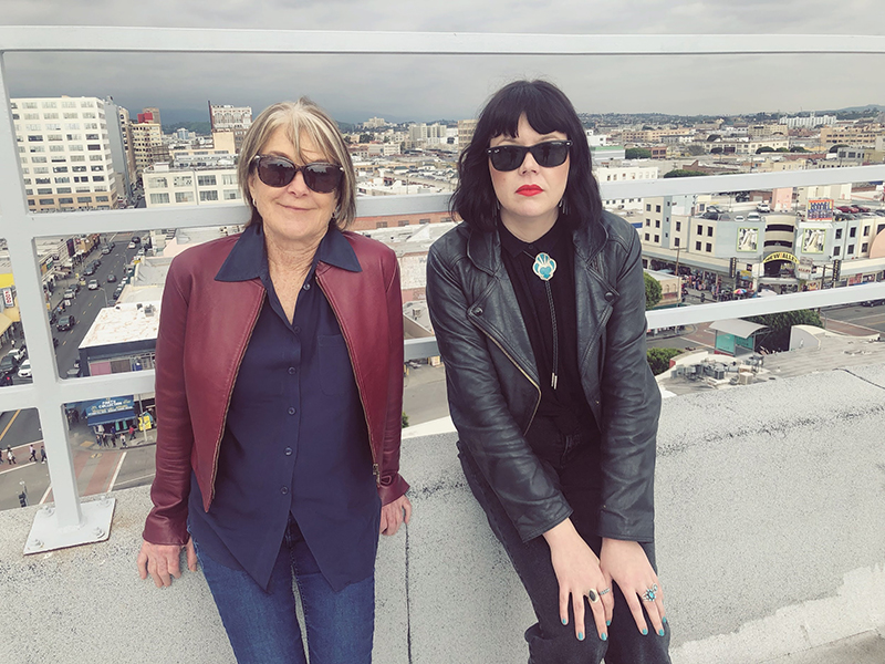 The author and Suzanne Lacy, on the set of our shoot in downtown LA, March 2019.