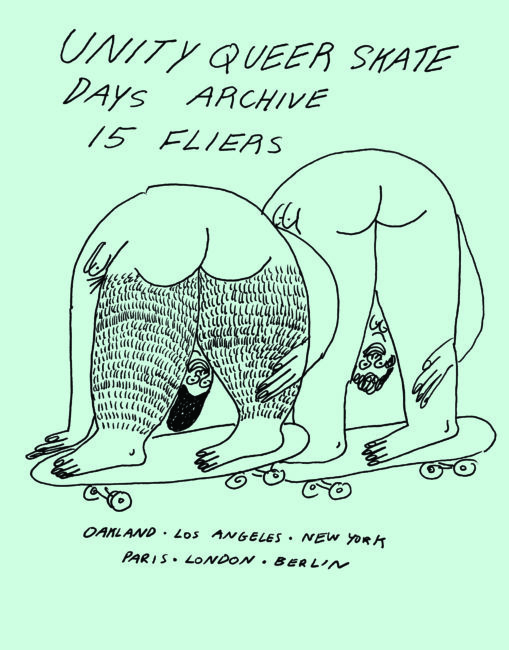 Jeffrey Cheung's Unity Queer Skate Days Archive was the fall 2019 Open Space Project Space; print outs were offered for free at the Book Bazaar.