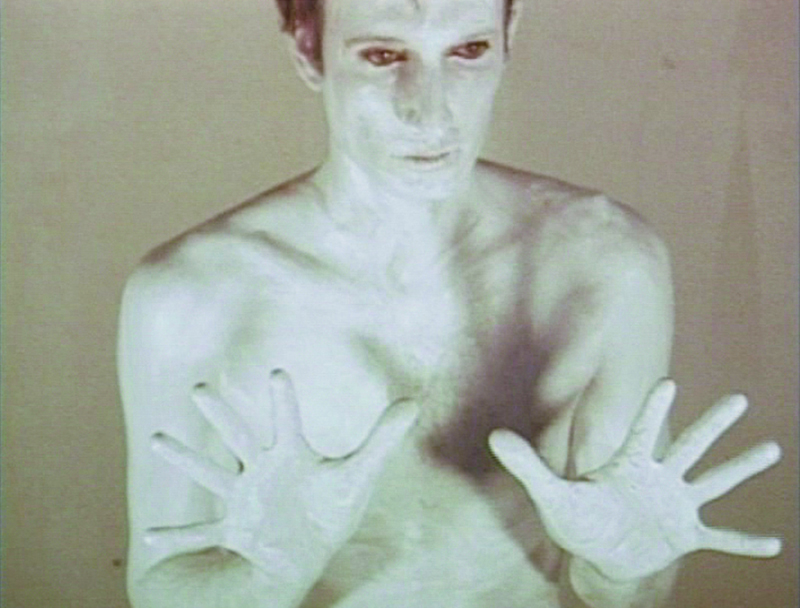 A still from Bruce Nauman's Art Make-Up, 1968.