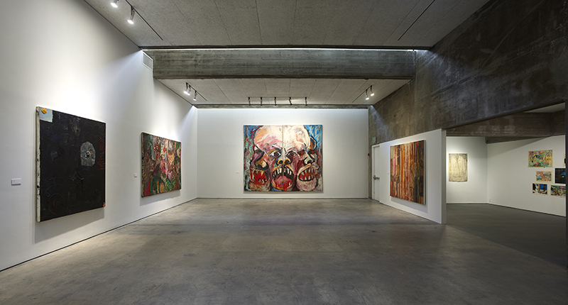 Installation views of Mike Henderson: Honest to Goodness, Walter and McBean Galleries, San Francisco Art Institute, September 13–November 17, 2019. Photo: Robert Divers Herrick. Courtesy of Haines Gallery, San Francisco.