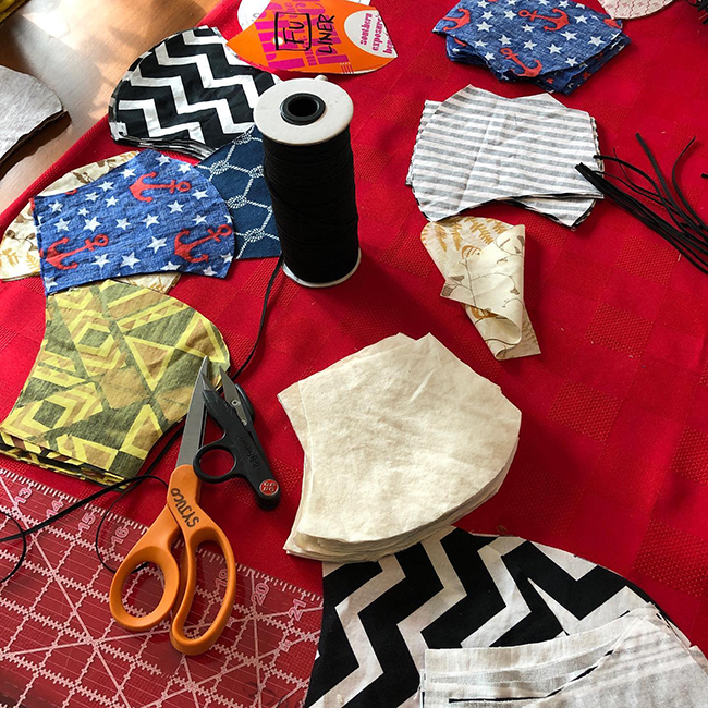Stephanie Syjuco’s mask-making set up. Courtesy Stephanie Syjuco.