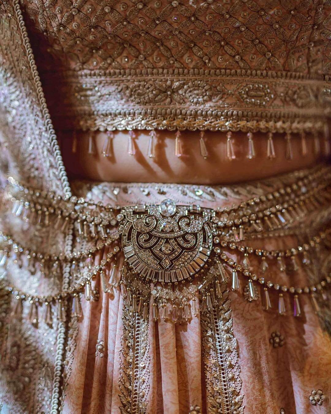 Blush Pink Lehenga with Silver Kamarbandh - Shaadiwish