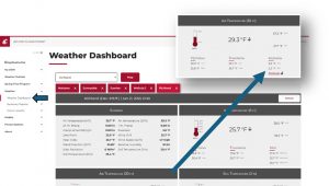 screenshot of how to navigate through the AgWeatherNet website to view inversion information