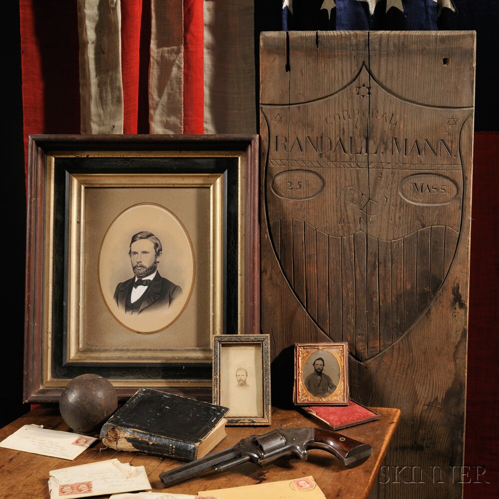 Temporary Grave Marker, Pistol, Bible, Documents of Corporal Randall Mann (Sold for Sold for: $13,200)