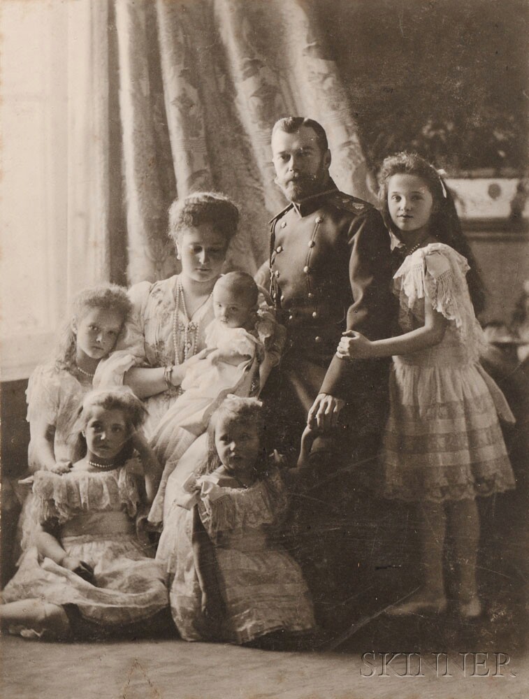 The Boisson and Eggler Workshop (St. Petersburg, Early 20th Century) The Russian Imperial Family, collodion print, c. 1905 (Lot 348, Estimate $700-$900)