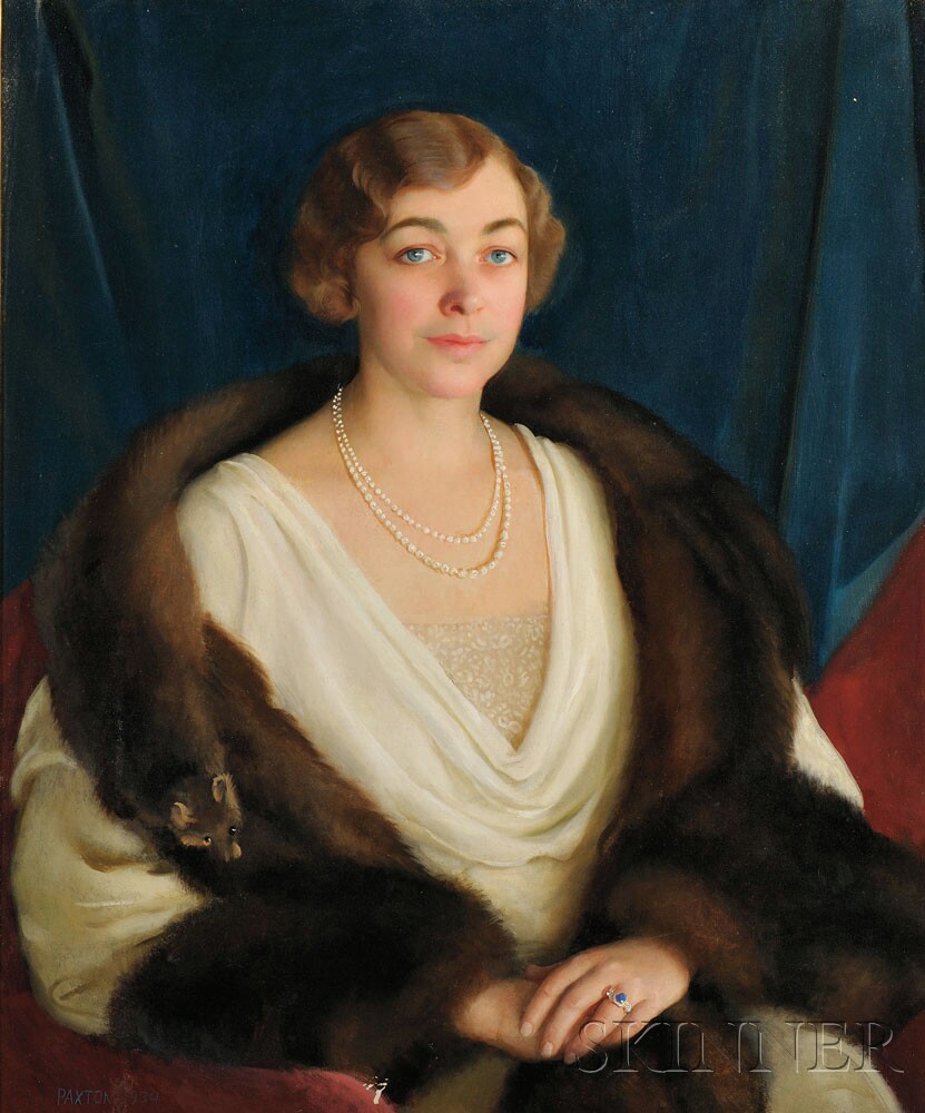 Portrait of Deborah Norris (Brock) Bent by William McGregor Paxton (American, 1869-1941) (Lot 6, Estimate $10,000-$15,000)