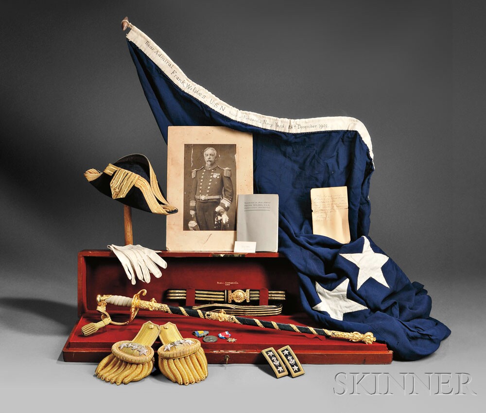 Cased Model 1852 Presentation Sword by Bigelow Kennard & Co. and Other Objects Relating to Rear Admiral Frank Wildes, U.S.N., c. 1901 (Lot 97, Estimate $20,000-$30,000)
