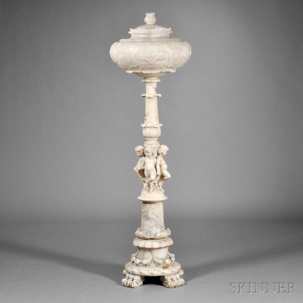 Carved Alabaster Floor Lamp, late 19th/early 20th century (Lot 207, Estimate $4,000-$6,000)