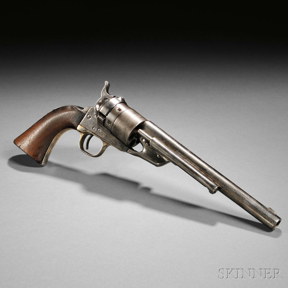 Identified Nickel-plated Model 1860 Colt Richards Conversion Revolver, c. late 19th century (Lot 43, Estimate $5,500-$6,000)