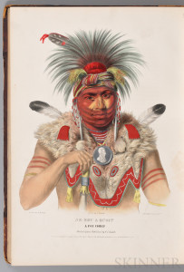 McKenney, Thomas (1785-1859) & Hall, James (1793-1868) History of the Indian Tribes of North America with Biographical Sketches of the Principal Chiefs. Embellished with One Hundred and Twenty Portraits from the Indian Gallery in the Department of War, at Washington. Philadelphia: Biddle, 1837; Philadelphia: Greenough, 1838.(Estimate $8,000-$12,000)
