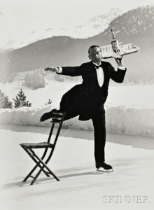 Alfred Eisenstaedt (American, 1898-1995) René Breguet, Ice Skating Waiter, St. Moritz, 1932, printed later. (Lot 63, Estimate $5,000-$7,000)