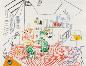 David Hockney (British, b. 1937) Pembroke Studio Interior, 1984, edition of 70 plus proofs (Sold for: $23,370)