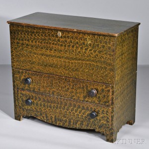 Putty-painted Pine Chest over Two Drawers, New England, early 19th century (Lot 1020, Estimate $1,000-$1,500)